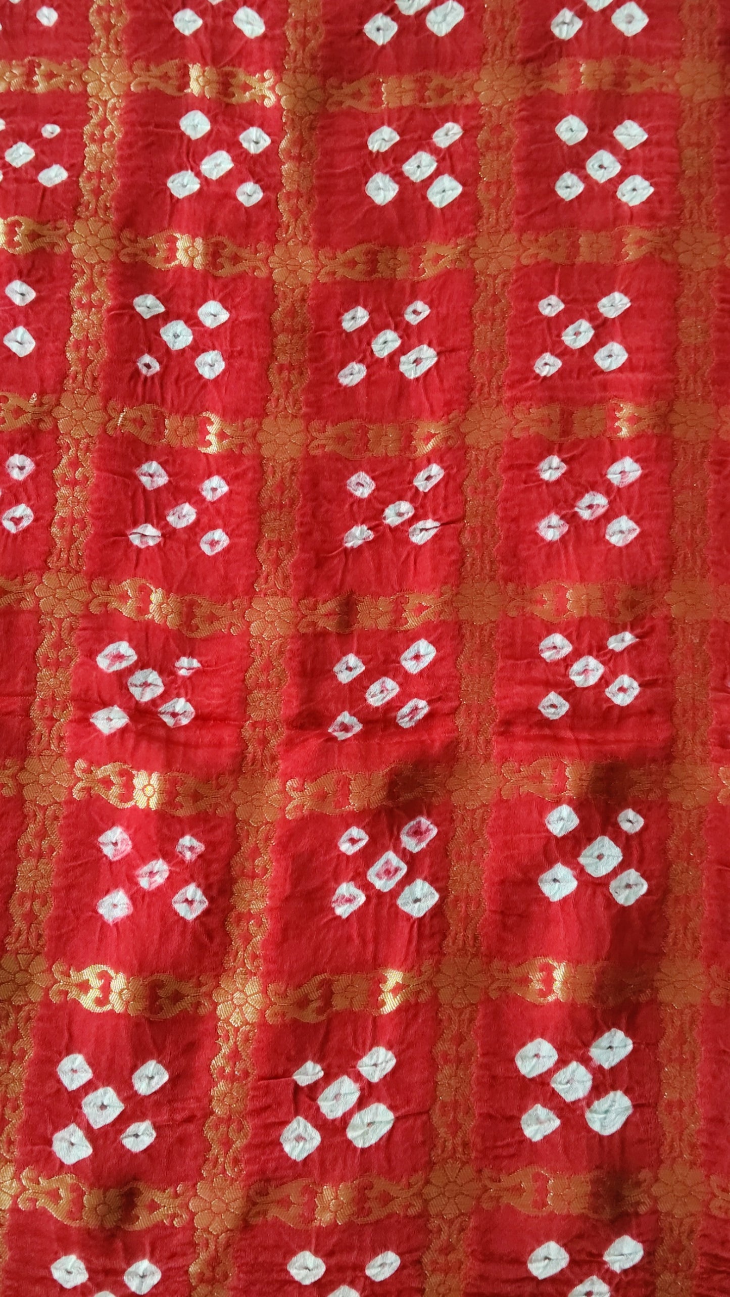 Blood red bandhej Dupatta - Tiasha