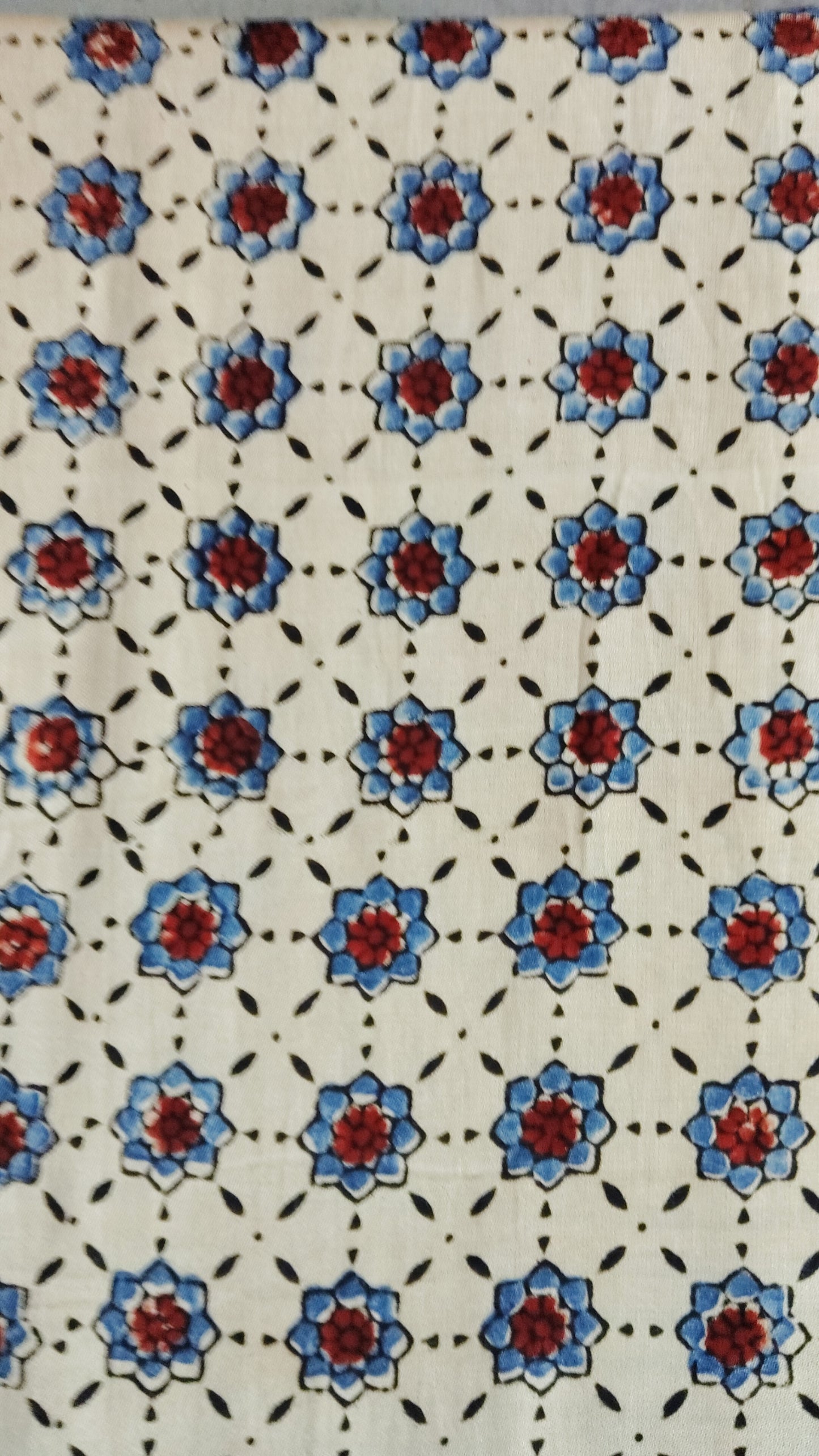 Beige Block print Ajrakh Dupatta - Tiasha