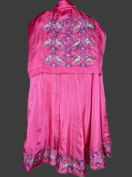 Pink Lehenga with unstitched blouse - Tiasha 