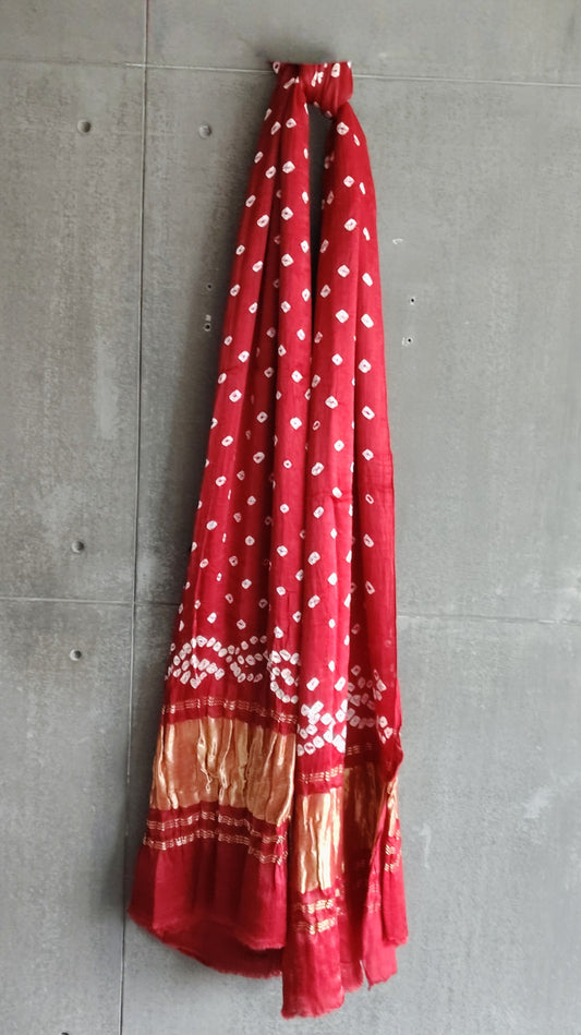 Maroon red bandhej Dupatta - Tiasha 
