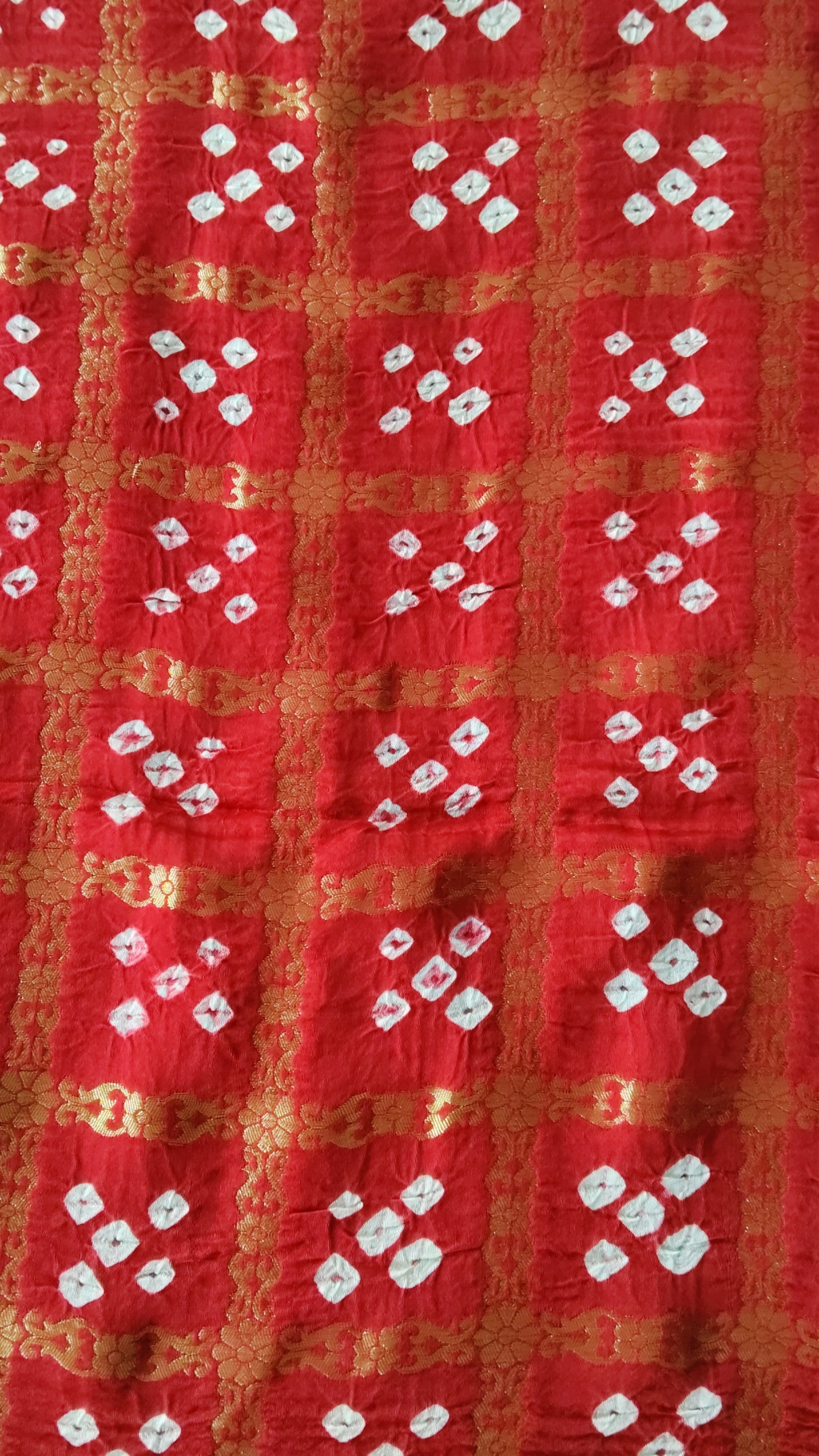 Blood red bandhej Dupatta - Tiasha 