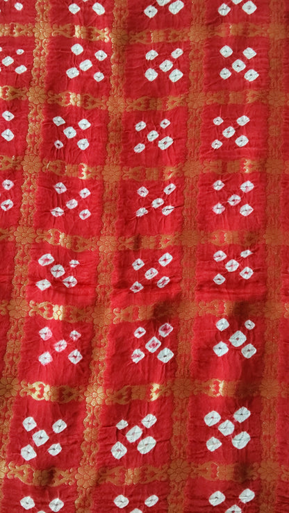 Blood red bandhej Dupatta - Tiasha 