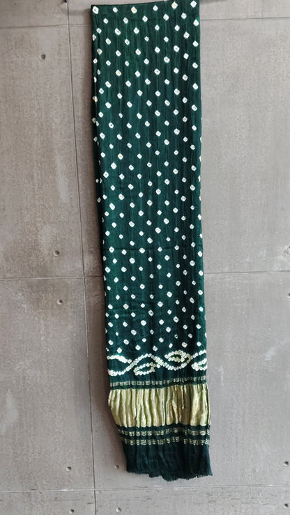 Dark Green bandhej Dupatta - Tiasha 