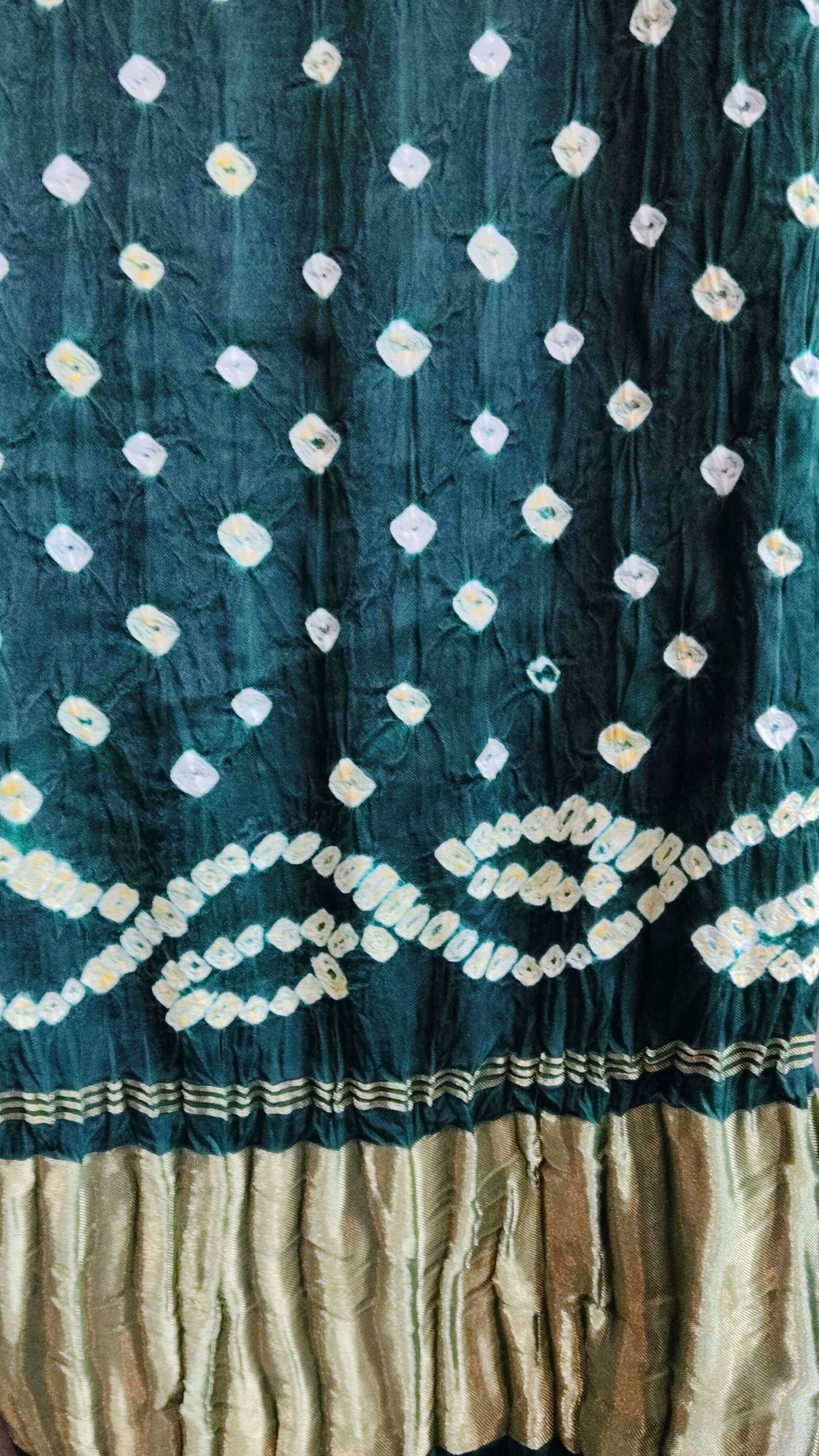 Dark Green bandhej Dupatta - Tiasha 